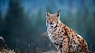 Eurasian lynx in winter.