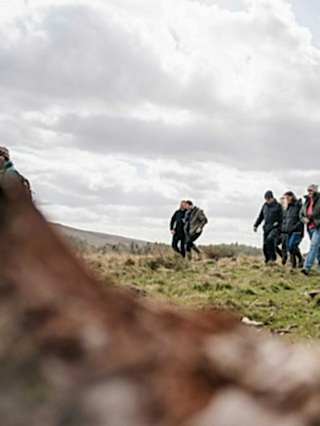 People walking in the distance, Hepple Wilds, Northumberland National Park