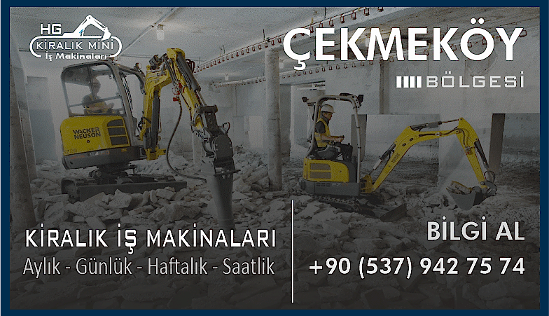 Çekmeköy Kiralık Mini Ekskavatör 2 Tonluk Ekskavatör Kirala