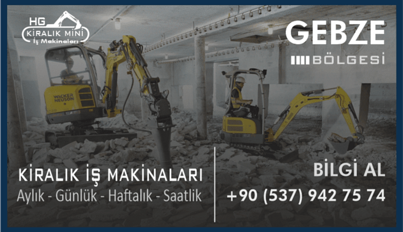 Gebze Kiralık Mini Ekskavatör 2 Tonluk Ekskavatör Kirala