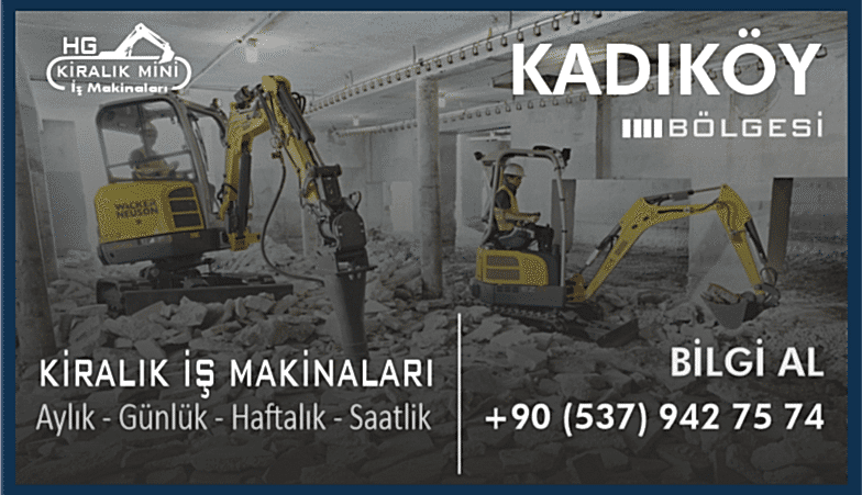 Kadıköy Kiralık Mini Ekskavatör 2 Tonluk Ekskavatör Kirala