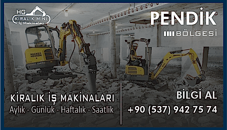 Pendik Kiralık Mini Ekskavatör 2 Tonluk Ekskavatör Kirala