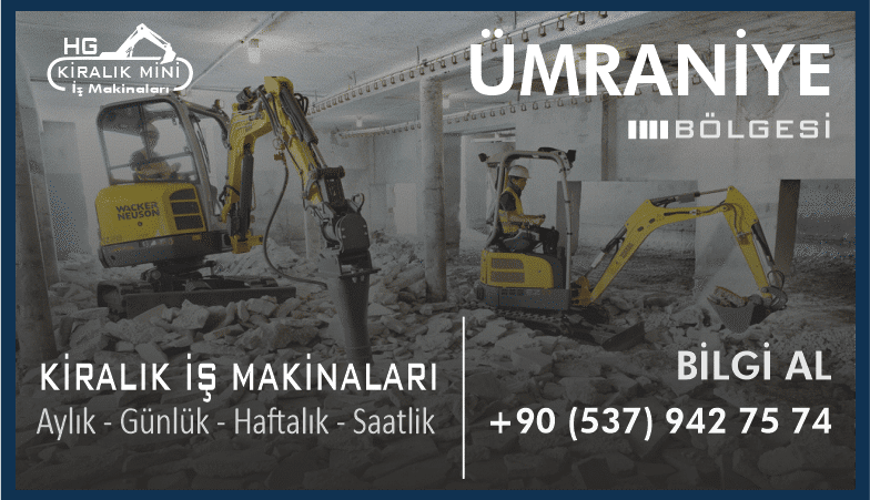 Ümraniye Kiralık Mini Ekskavatör 2 Tonluk Ekskavatör Kirala